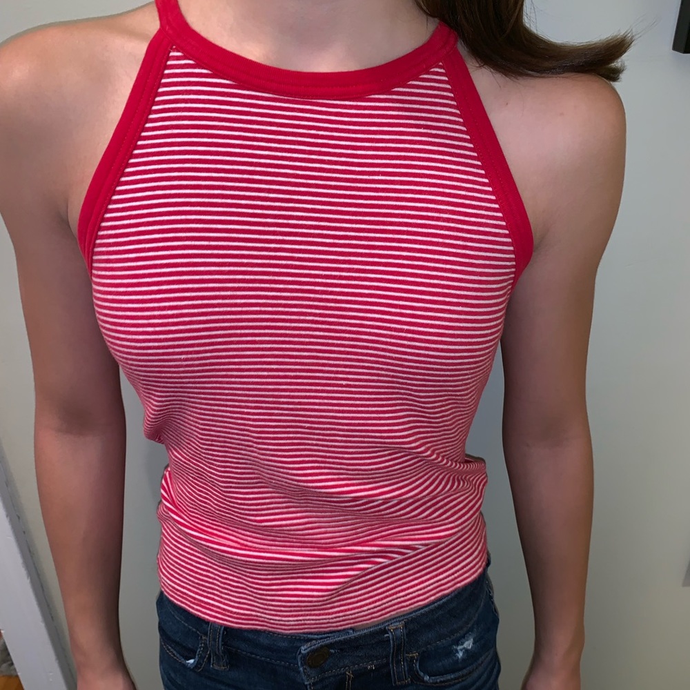 GAP Stretch striped high neck tank top